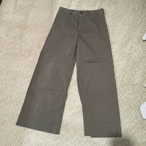 Emerson Thorpe Chic Wide-Leg olive pants